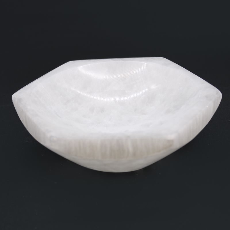 Cuenco hexagonal de selenita - 15cm