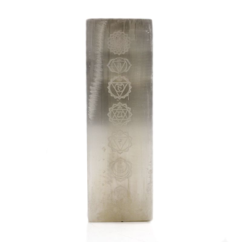 Lámpara Bloque Selenita 25cm - Lámpara Chakra
