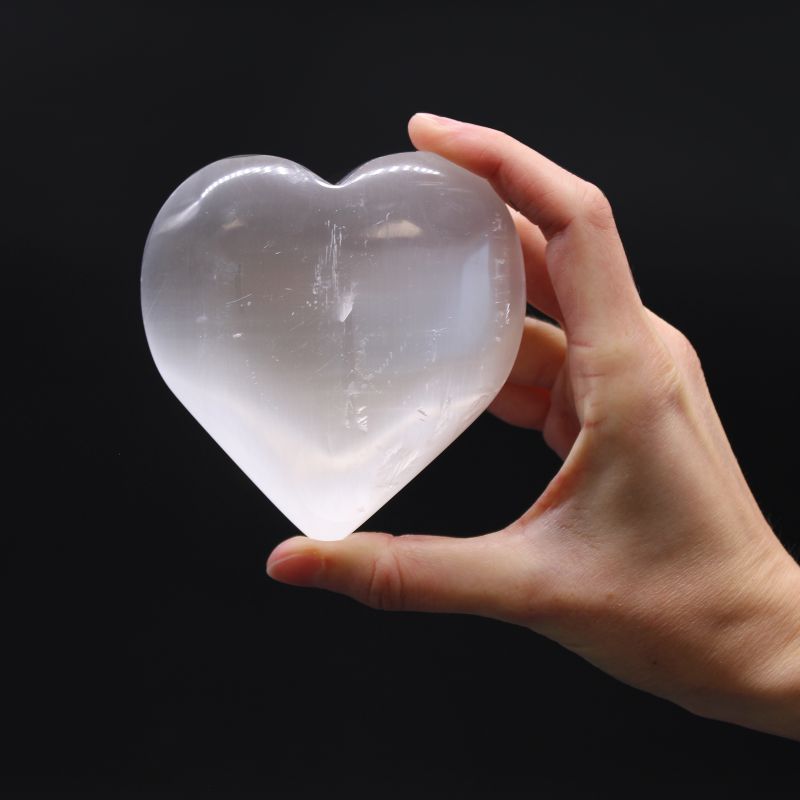 Corazón de selenita - 10 cm