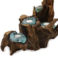Portavelas Molton Glass Five sobre madera