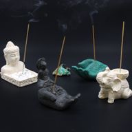 Quemador de incienso Buddah & Hand (negro)