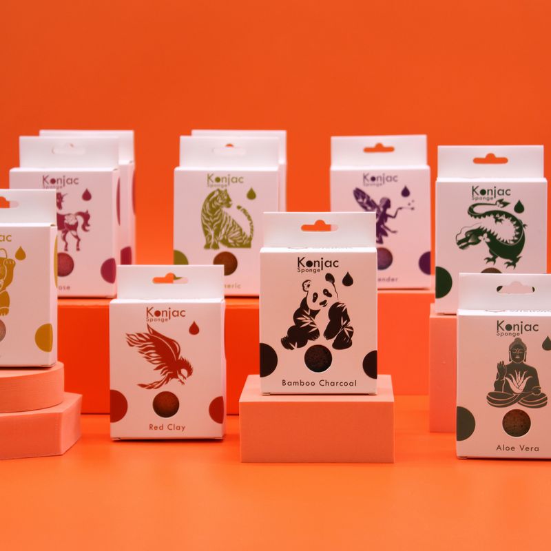 Esponja Facial Konjac - Carbón de Bambú - Antibacterial