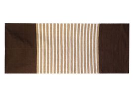 Alfombra India de Algodón - 70x170cm - Marrón Oscuro / Beige