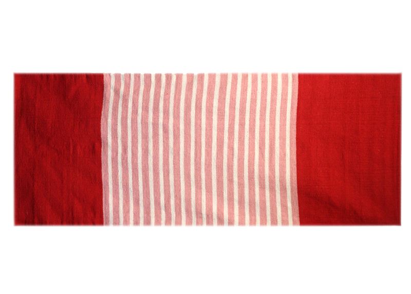 Alfombra India de Algodón - 70x170cm - Rojo/Rosa