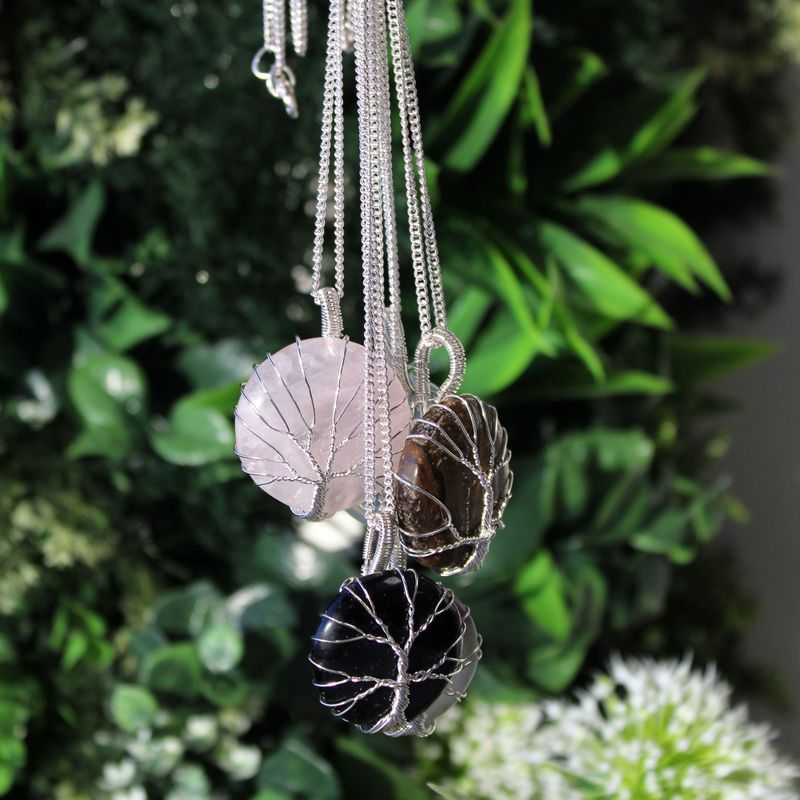 Collar Árbol de la Vida - Cuarzo Rosa