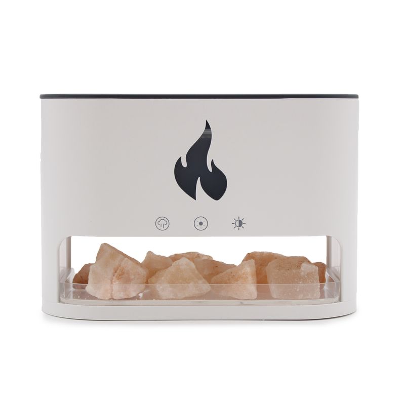 Difusor de Aroma Blaze - Cámara de Sal del Himalaya - USB-C - Efecto Llama (Sal incluida)