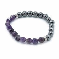 Pulsera de Piedra Preciosa Tallada - Amatista Magnética