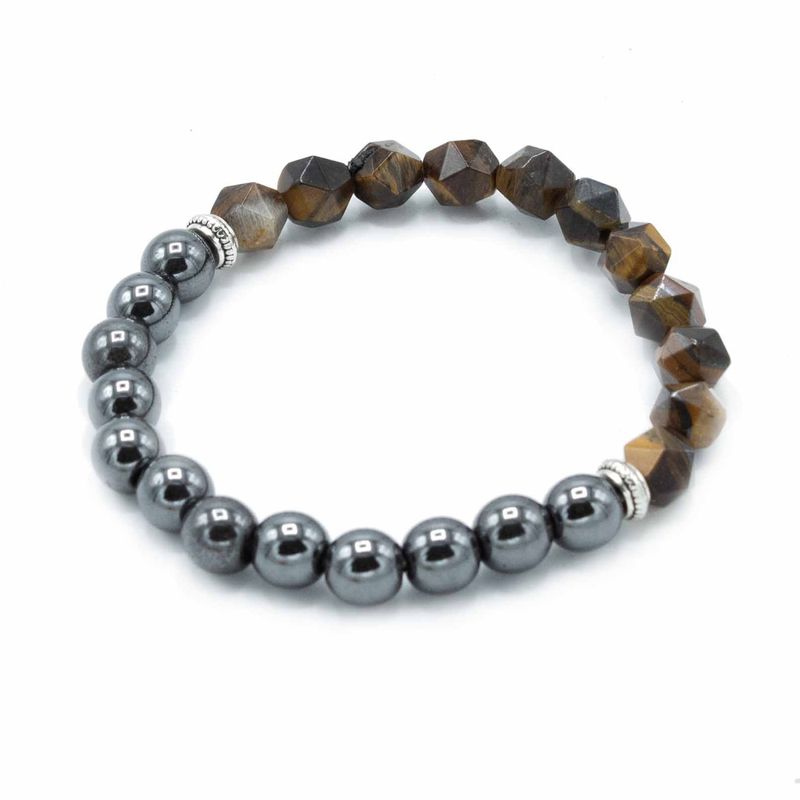 Pulsera de Piedra Preciosa Tallada - Ojo de Tigre Magnético