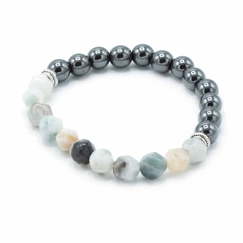 Pulsera de Piedra Preciosa Tallada - Jade de Montaña Magnético