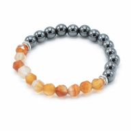 Pulsera de Piedra Preciosa Tallada - Cornalina Magnético