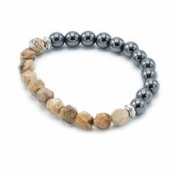 Pulsera de Piedra Preciosa Tallada - Jaspe Rayado Magnético