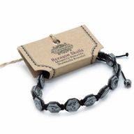 Pulsera Magnética Shamballa de Hematita  -  Calaveras Hexagonales