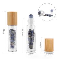 Botella de rodillo de aceite esencial de piedras preciosas - Sodalita - Tapa de madera