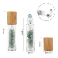 Botella de rodillo de aceite esencial de piedras preciosas - Aventurina - Tapa de madera