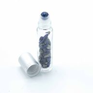 Botella de rodillo de aceite esencial de piedras preciosas - Sodalita - Tapa plateada