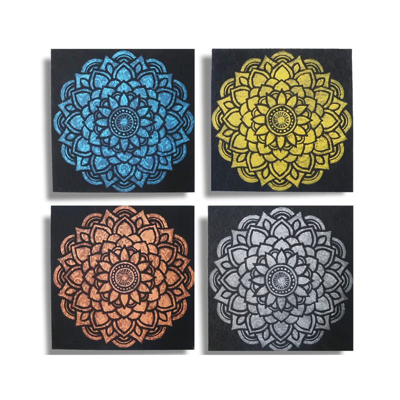Set de 4 Detalles de Brocados de Mandalas 30x30cm