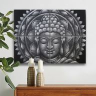 Detalle de Brocado de Mandala de Buda Gris 30x40cm x 4