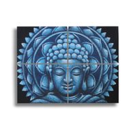 Detalle de Brocado de Mandala de Buda Azul30x40cm x 4