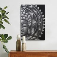 Mandala Medio Buda Gris 60x80cm
