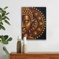 Mandala Medio Buda Dorado 60x80cm