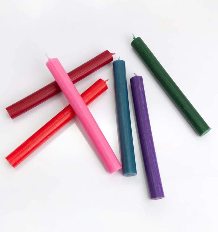 Velas a granel de color sólido - Borgoña rústico - Paquete de 10