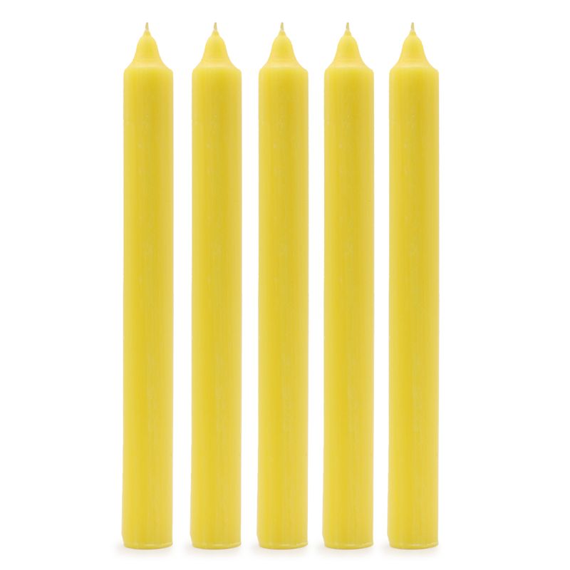 Juego de Velas de Mesa de Color Sólido - Pack de 21 - Limón Rústico
