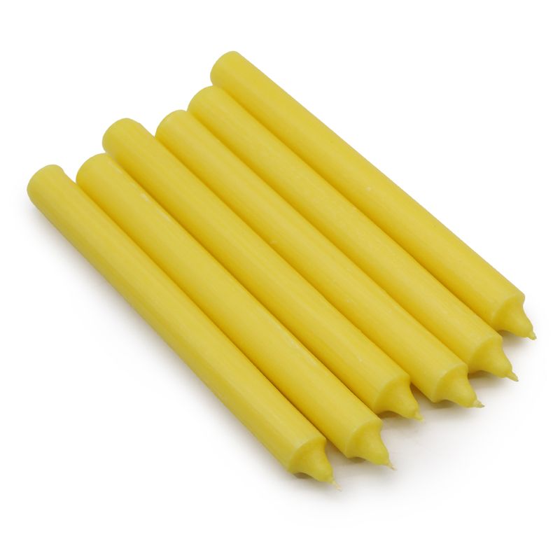 Juego de Velas de Mesa de Color Sólido - Pack de 21 - Limón Rústico