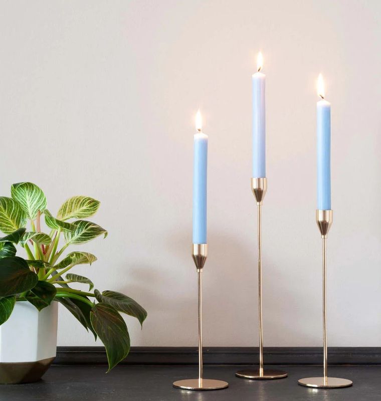 Velas a granel de color sólido - Azul marino rústico - Paquete de 10