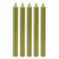 Juego de Velas de Mesa de Color Sólido - Pack de 21 - Oliva Rústico