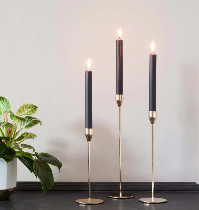 Velas a Granel de Color Sólido - Negro Rústico - Paquete de 10