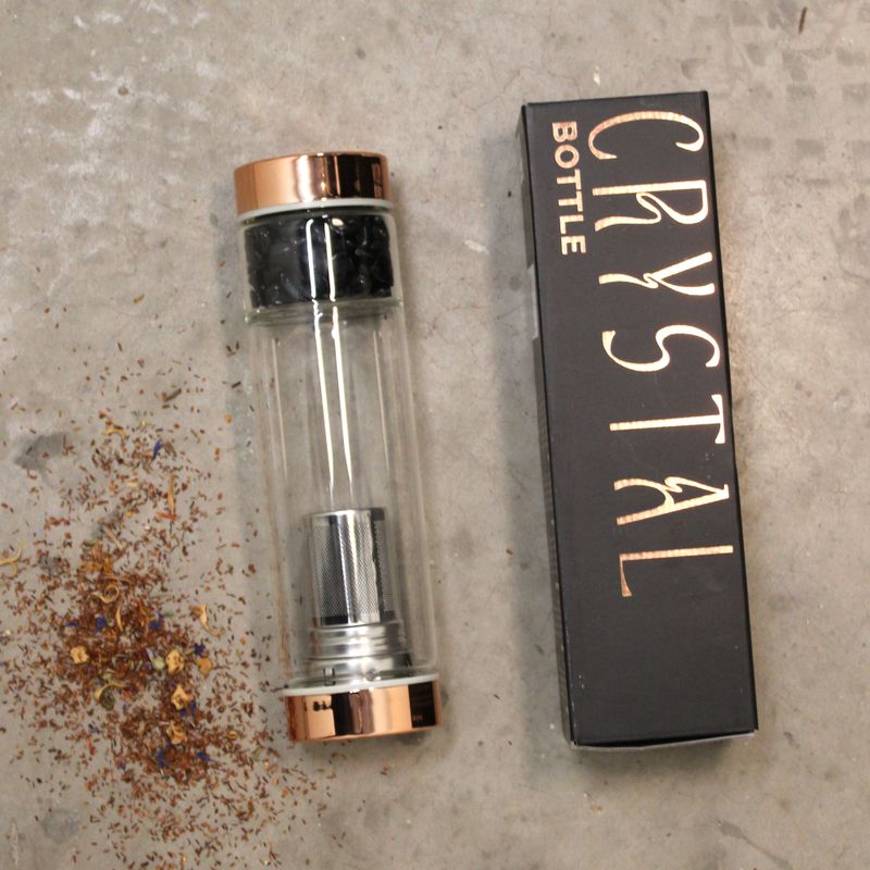 Botella de cristal para te  - oro rosa - Onyx