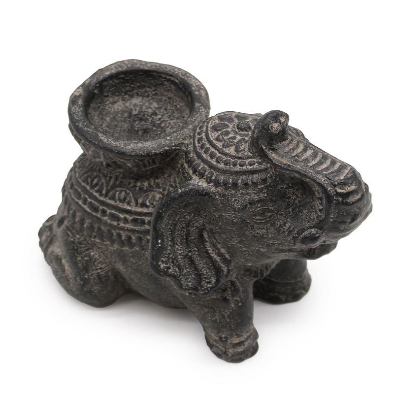 Elefante Incienso y Candelabro (antiguo negro)