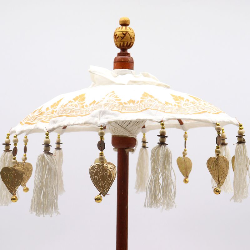 Sombrilla Bali Decoracion de Hogar - Lona - Decoración Dorada - 40cm