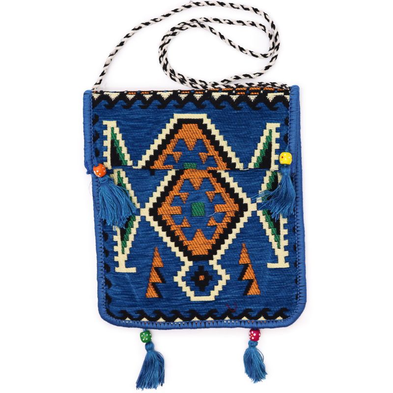 Bolso bandolera de festival Kilim azul cielo