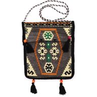 Bolso bandolera de festival Kilim gris pálido