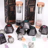 Colador de té de piedras preciosas de cristal crudo - Racimo de amatista