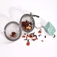 Colador de té de piedras preciosas de cristal crudo - Racimo de amatista