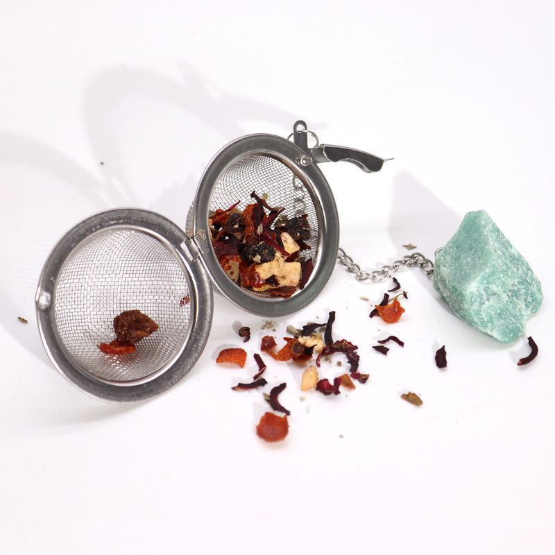 Colador de té de piedras preciosas de cristal crudo - Racimo de amatista
