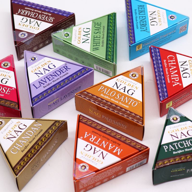 Conos de Incienso Jumbo Nag Dorado - Palo Santo Reflujo 42g