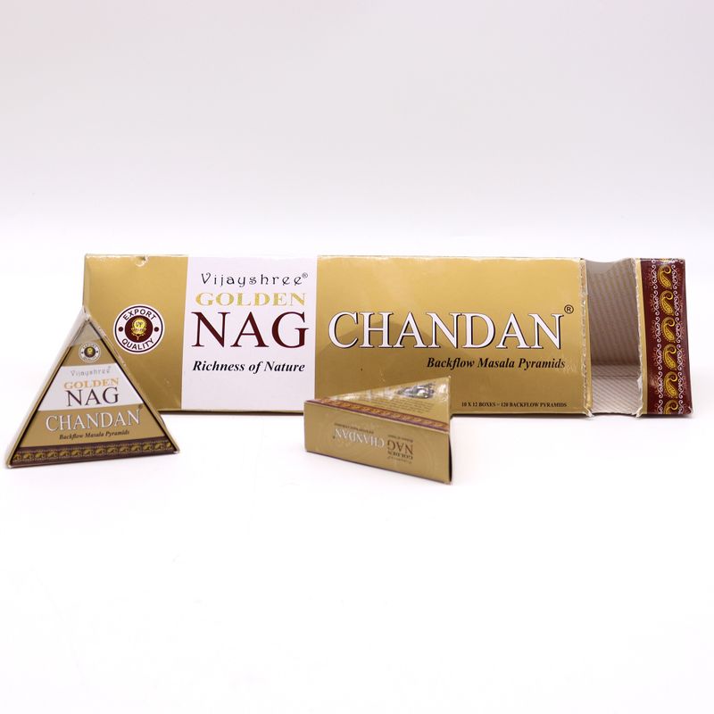 Conos de Incienso Jumbo Dorado Nag - Chandan Reflujo 42g
