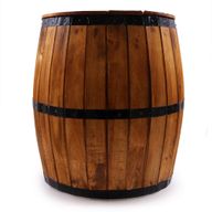 Mesa de barril de cerveza y soporte para parasol – Madera natural 60 x 48,5 cm