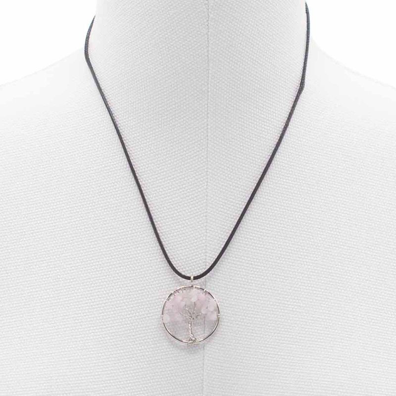 Colgante Árbol de la Vida - Cuarzo Rosa
