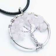 Colgante Árbol de la Vida - Cuarzo Rosa