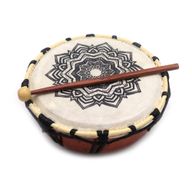 Tambor Chamánico Mandala con Baqueta - 20cm