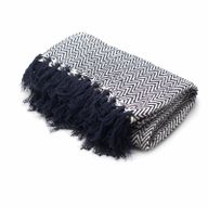 Mantas bohemias de confort - Zigzag azul marino