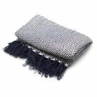 Mantas bohemias de confort - Zigzag azul marino