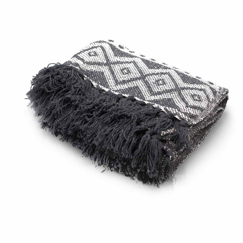 Mantas Boho Confort - Gris Geométrico