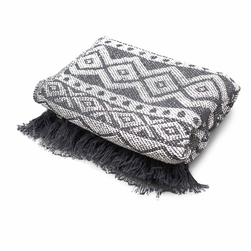 Mantas Boho Confort - Gris Geométrico