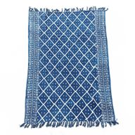 Manta índigo hecha a mano - 170x120cm - Midnight Heerak
