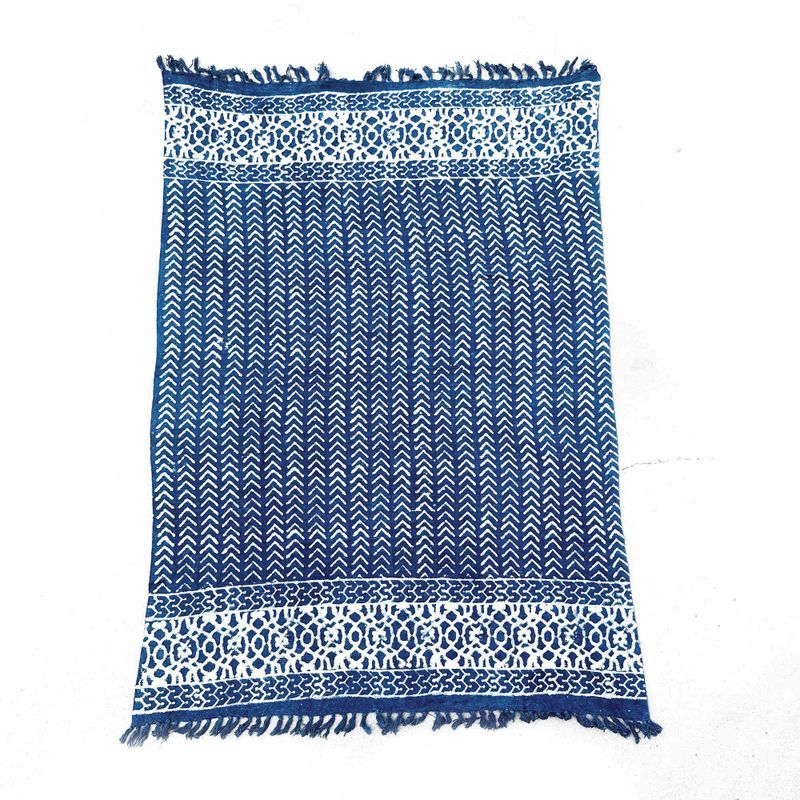 Manta índigo hecha a mano - 170x120cm - Flechas Seedha